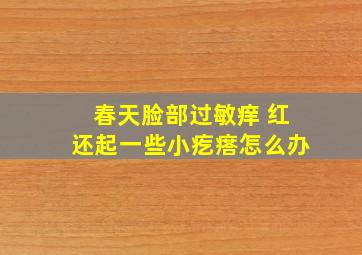 春天脸部过敏痒 红还起一些小疙瘩怎么办